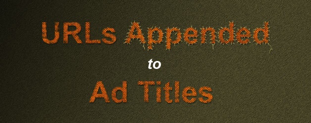 URLs Appended To Ad Titles